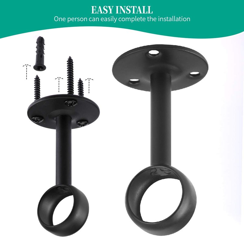 Anndason Curtain Rod Ceiling-Mount Bracket Curtain Rod Brackets Curtain Rod