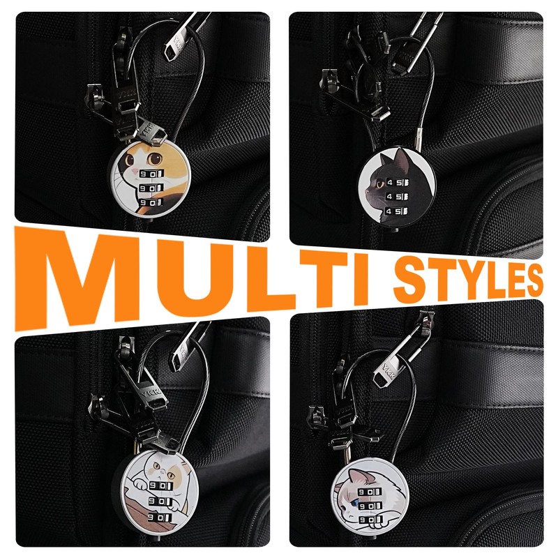 Small Combination Lock for Luggage, Gym Locker, Backpack Bag Zipper,
