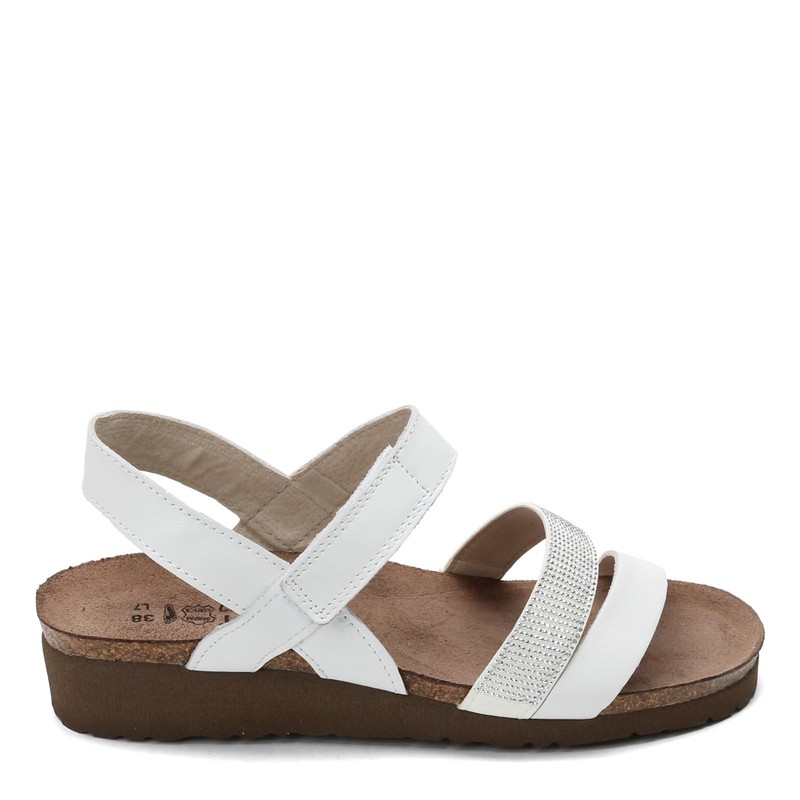 NAOT Women Krista Backstrap Sandal White/Silver Combo 7-7.5 N US