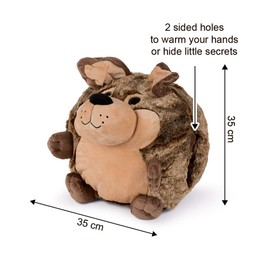 COZY NOXXIEZ Plush Hand Warmer - Farm Animals - Childrens Cute Pillows, Fluffy Soft Plushies, Reusable Animal Cushion Presents for Girls, Boys, Babies (Dog)