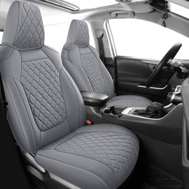 MIROZO Seat Covers for Toyota Rav4,Faux Leather Car Seat Covers Full Set Automotive Seat Cover Fit for 2019-2024 RAV 4 Non-Hybrid (Not for Adv & TRD-Off,Grey)