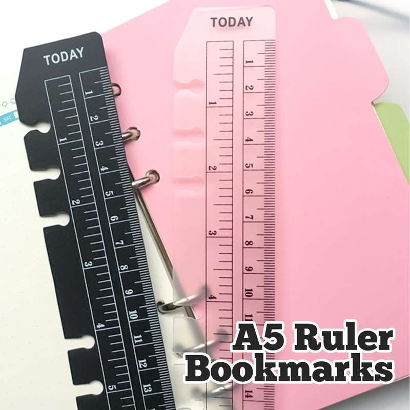 Pack of 4 A5 Ruler Bookmarks 20 cm Black for