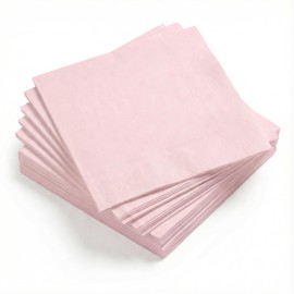 Horaldaily 100 Pack Cocktail Napkins, 5x5 Inches Disposable Paper Napkins for Party Anniversary Wedding Birthday Bridal Baby Shower (100,Pink）