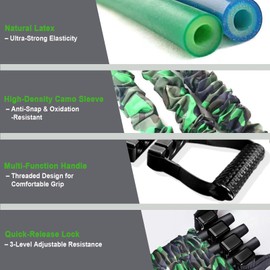 Natural Latex 3-Hole Resistance Stretcher Chest Expander - Adjustable 25/50/75 LBS Strength Bands for Home Gym,Women Portable Gym Equipment with Handles for Full-Body Training-Red