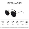 QVKUUT Retro Polygon Sunglasses for Men and Women, Silver/black