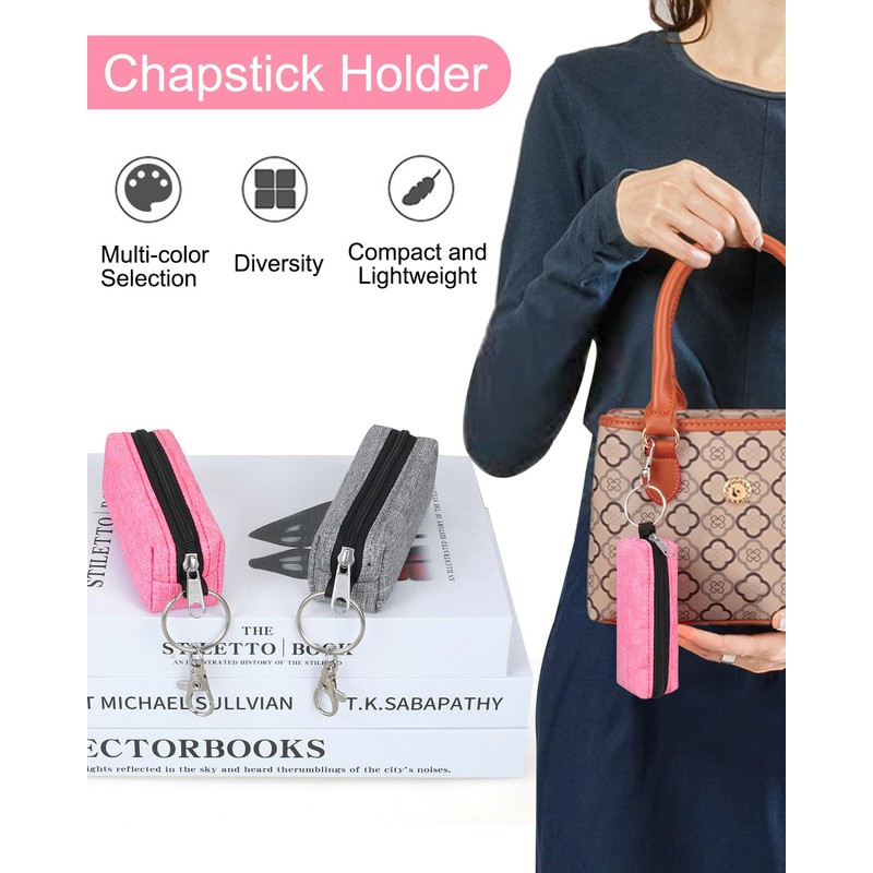 Meiiy Chapstick Holder Lip Balm Sleeve Pouch Lipstick Holder Bag