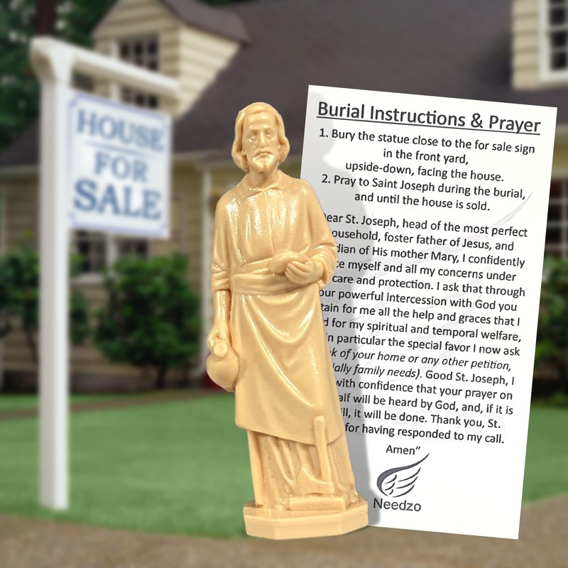 Religious Gifts Saint Joseph Statue Home Seller Kit with Prayer