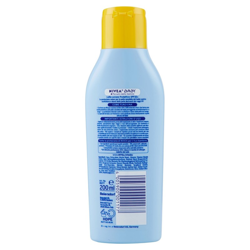 baby sun latte solare protettivo spf 50+ 200 ml