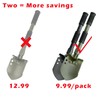2-Pack Black & Green Folding Camping Shovels, Carbon Steel Multi-Tool