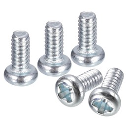 sourcing map #2-56x3/16" Pan Head Phillips Machine Screws, 50pcs Zinc Plated Carbon Steel Cross Head Screws Fully Threaded Bolts
