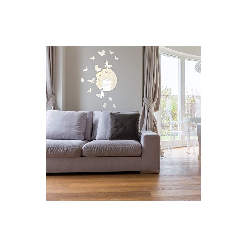 FLEXISTYLE Modern wall clock Butterflies acrylic glass 30cm dial silent