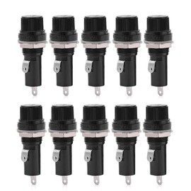 WANGCL 10Pcs 10A 250V Fuse Holder Panel Mount 5 x 20mm Fuse Holder Screw Cover for Electrical Equipment and Motorcycles