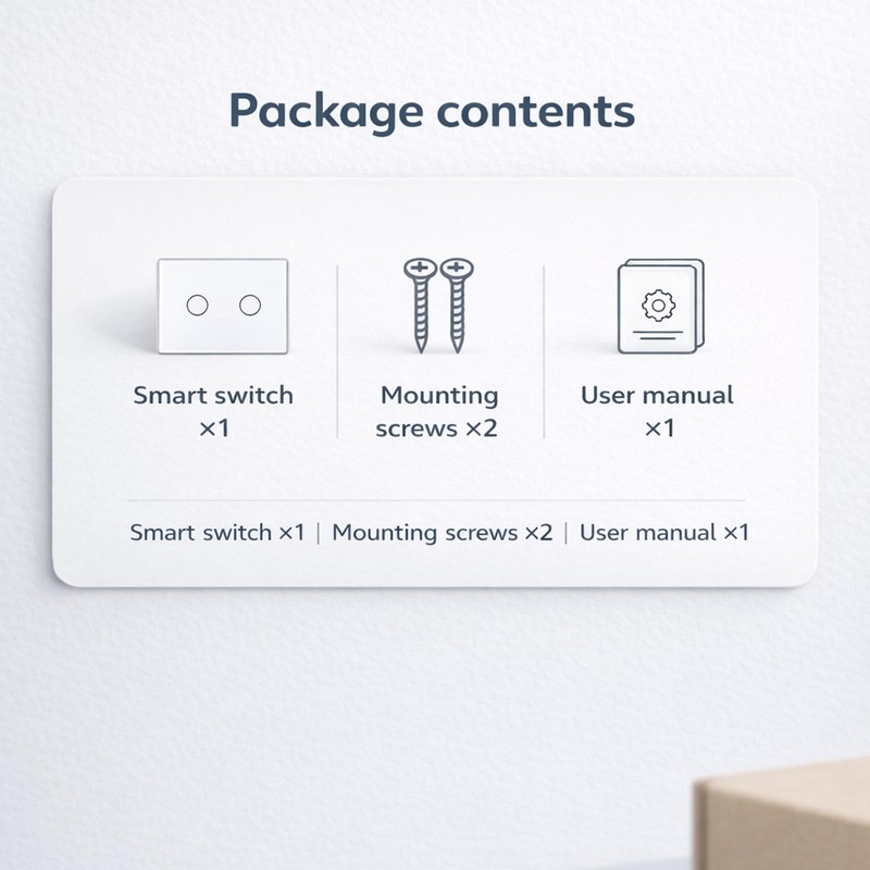 LOUYSGEN WiFi Smart Touch Light Switch, 2-Button Single-Gang Wall Switch,
