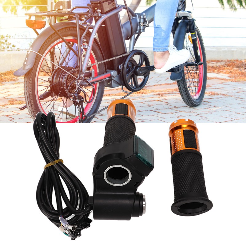One Pair Electric Bike Throttle Handlebar with Red Screen Lock