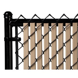 Tube Slats Made in America Privacy Inserts for Chain-Link Fence, Double-Wall Vertical Bottom-Locking Slats for 4' Fence Height (Beige)