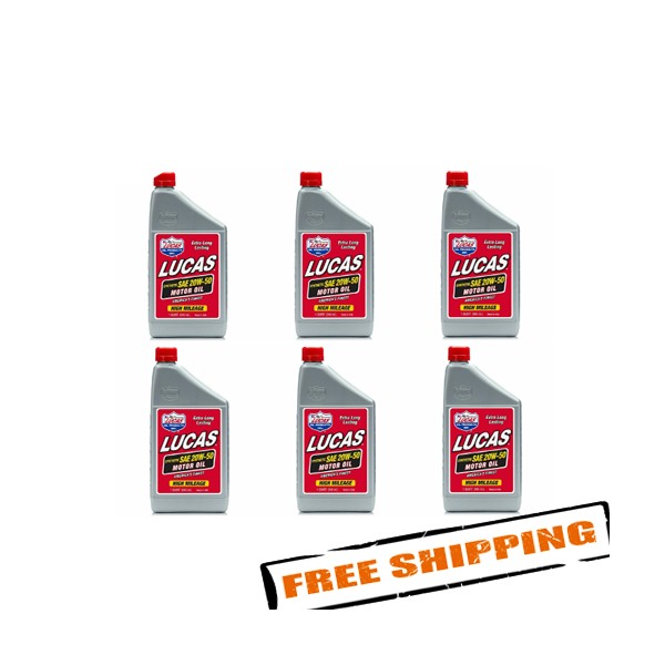 Lucas Oil 10054 High Mileage Synthetic SAE 20W-50 Motor Oil,