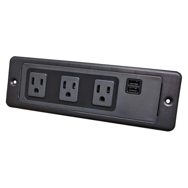 Electriduct in-Desk/On-Desk/Under The Table Desk Power Center - 3 Outlets