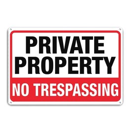 No Trespassing Signs Private Property Metal Rust Free Aluminum Outdoor for Home(8x12In)