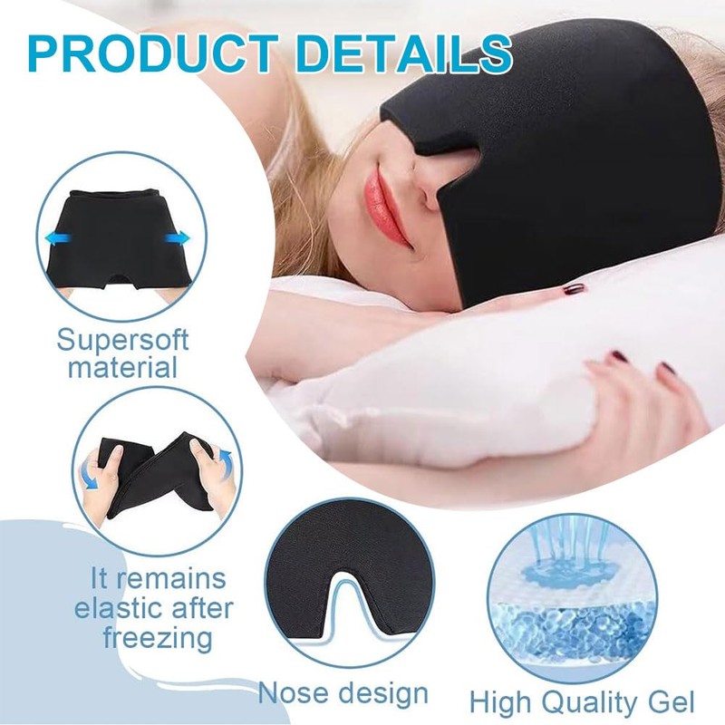 Migraine Mask, Headache Mask, Headache Hat, Cold Therapy Cap, Sleeping