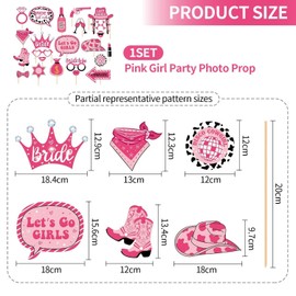 24 Pieces Cowgirl Photo Props 1 Rain Silk Curtain Wild West Cowboy Style Cowboy Theme Props Handheld Photo Accessories Decorative Plug-in