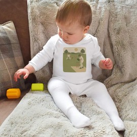 0-3 Month 'Cricket Match Action' Baby Romper Jumpsuit/Sleep Suit (SS00105585)