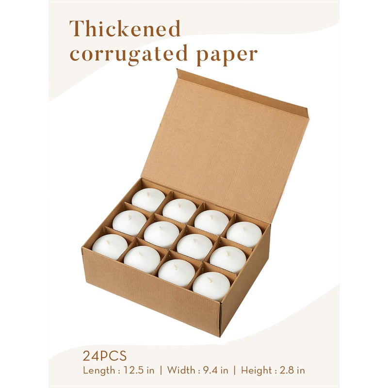 Ashlux White Floating Candles 3 inch, 24 Pack Floating Candles