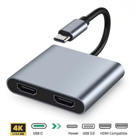Pipestation USB C to Dual HDMI Adapter – 100W PD USB Type C to Dual Monitor HDMI Adapter – 4K HDMI Splitter for Dual Monitors USB C Hub HDMI – HDMI Dual Monitor Adapter HDMI Multi Connector