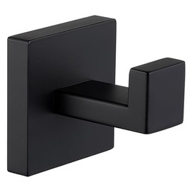 Angle Simple Towel Hook Matte Black, SUS 304 Stainless Steel Coat Robe Hook, Bathroom Hand Towel Hanger for Wall