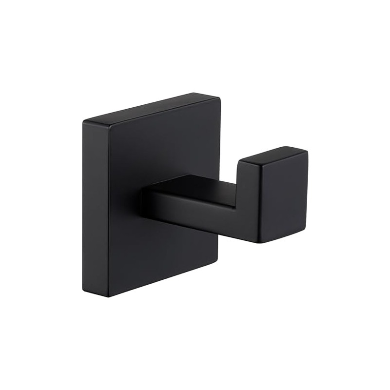 Angle Simple Towel Hook Matte Black, SUS 304 Stainless Steel