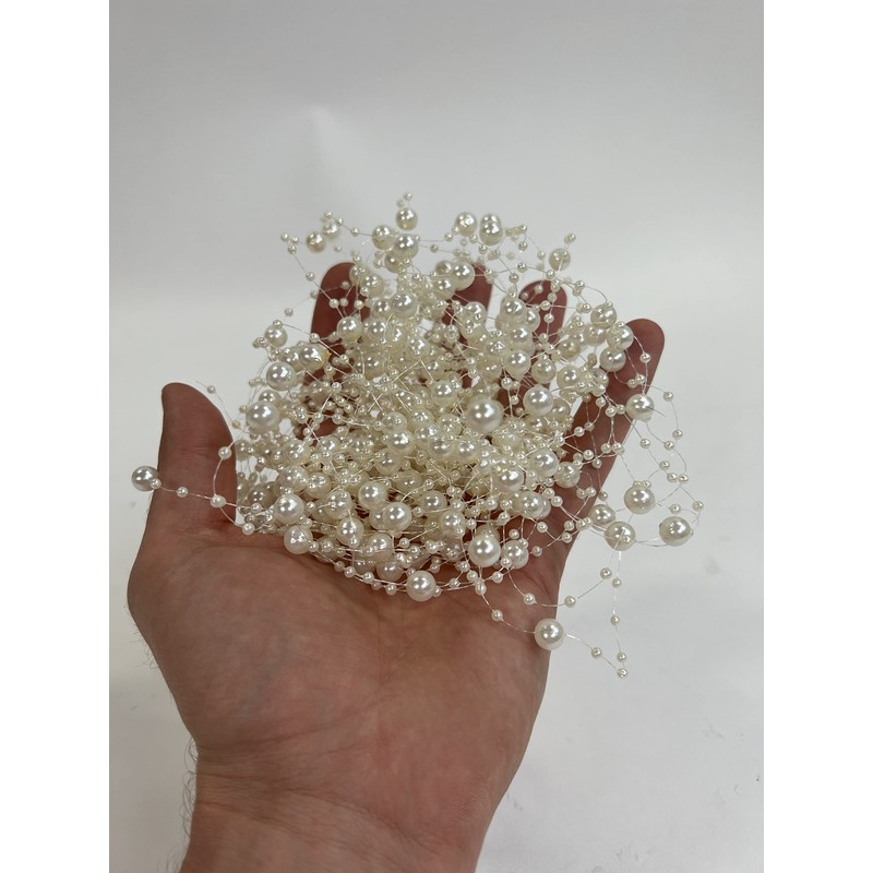 BUSDUGA 2129 Pearl Garland 12 Pieces Decorative Creation (2 Cream)