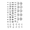 MapofBeauty 2 pcs Black numerals Prints Temporary Waterproof Tattoo Sticker