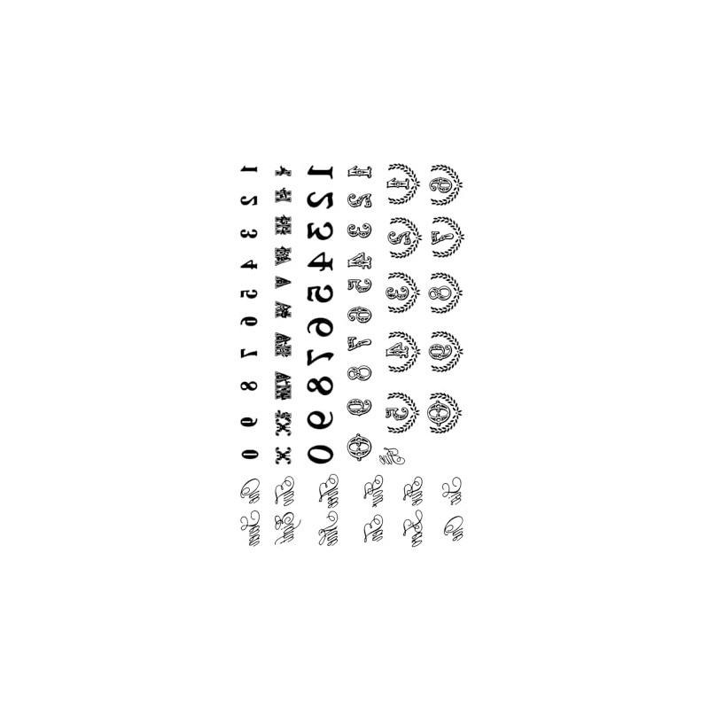 MapofBeauty 2 pcs Black numerals Prints Temporary Waterproof Tattoo Sticker