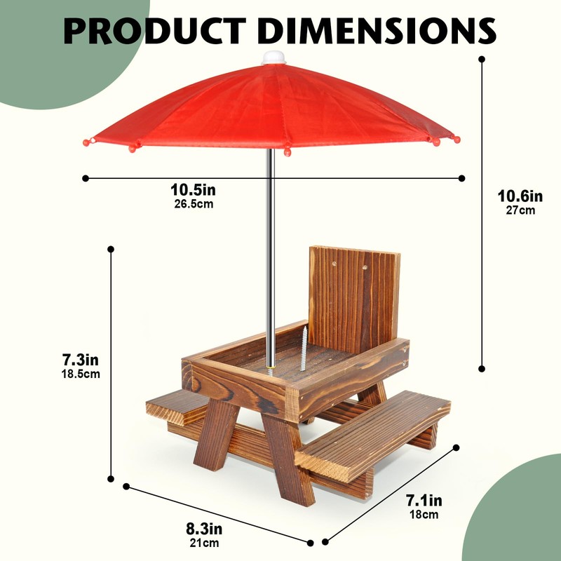 Squirrel Feeder with Umbrella Squirrel Table Feeder with Sturdy Squirrel