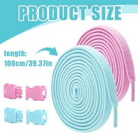 RTRTGS 2 pair Premium Elastische Schnürsenkel ohne Binden Gummi Schnürsenkel mit Schnellverschluss und Schnellschnürsystem, Schnürsenkel Verschluss(Pink & Blau)