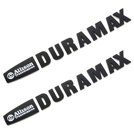 Aimoll 2pcs Allison Duramax Badges Emblems Replacement for Silverado 2500 3500hd (White/Black)