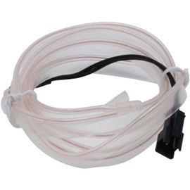 Recambo 2 m EL Wire LED Ambient Lighting, 12 V Flexible Neon Light Strip, Interior Lighting for Car, Inverter Included, Waterproof Ambient Light for Cars, White