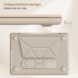 Tuiklol Case for MacBook Pro 14 inch 2023 2022 2021 Model A2918 A2992 M3 A2779 M2 A2442 M1 Pro/Max, Unique Bottom Bracket Hard Shell Cover with MacBook Pro 14'' with Touch ID,Gold