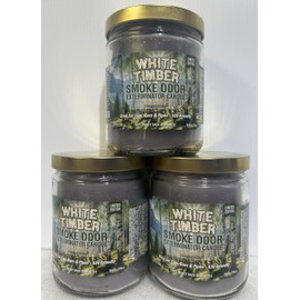 Smoke Odor Exterminator 13 oz Jar Candle,White Timber, Set of 3 Candles.