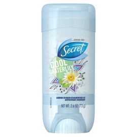 Secret Antiperspirant/Deodorant - Cool Waterlily - Clear Gel - Net Wt. 2.6 OZ (73 g) Per Stick - Pack of 3 Sticks