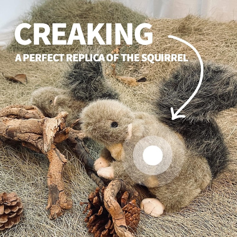 ALL FOR PAWS Interactive Dog Squirrel Plush Squeaky Toy -