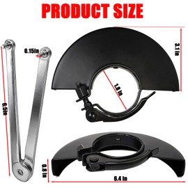 Angle Grinder Guard, 6.45 Inch, with Adjustable Flange Wrench, Adjustable Protective Shield for 4-6 Inch Blades, Compatible with Dewalt, Milwaukee, Makita, Metabo, Bosch, RYOBI Grinders