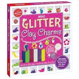 Klutz Make Glitter Clay Charms Craft Kit, 8" Length x 1.25" Width x 9" Height