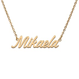 Mikaela Name Tag Necklaces for Her His Friends Familys Relationship Memory Jewelry Gift