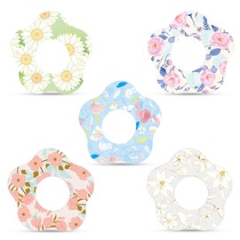 25uds Parches Adhesivos para Sensores con Motivos Florales, Transpirables con Forma Flor Parches Adhesivos Freestyle Impermeables Adhesivos para Sensores de Cinta Compatibles con Libre 2 o 3