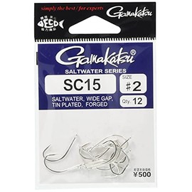 Gamakatsu 67702 Fly Hooks, SC15, No. 2, 12 Pieces, Silver