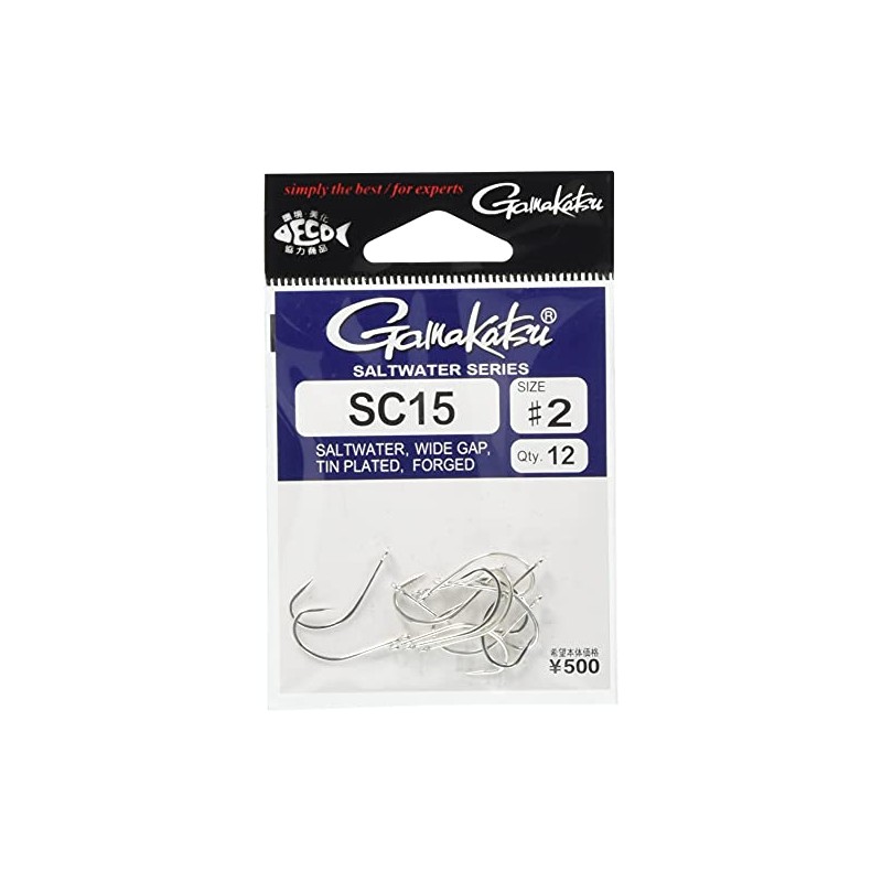 Gamakatsu 67702 Fly Hooks, SC15, No. 2, 12 Pieces, Silver