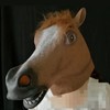 Kuroobaa 馬 マスク お面 うま 被り物 パーティー ハロウィン コスプレ (ブラウン)