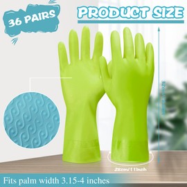 Gandeer 36 Pair Reusable Household Gloves Rubber Dishwashing Gloves Long Kitchen Cleaning Gloves for Dishes Clean Gardening(Blue, Pink, Green)