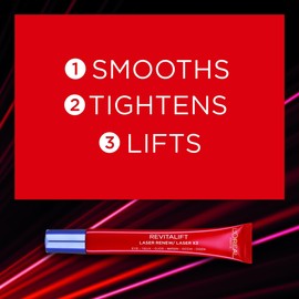 L'Oreal Paris L’Oréal Paris Laser Renew Anti-Ageing Triple Action Eye Cream, Smooth Wrinkles and Target Eye Bags, Pro-Retinol, Hyaluronic Acid and Vitamin C, 15ml