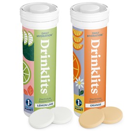 Drinklits Lemon-Lime & Orange Electrolyte Tablets (2) Tube Bundle | Citrus Daily Hydration Combo Pack | Delicious Natural Flavors – 0g Sugar – Daily Use | 20 Servings - 10 Tablets Per Tube